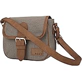 Roxy Party Waves Stylish Compact Crossbody Bag with Snap Closure- Parchment