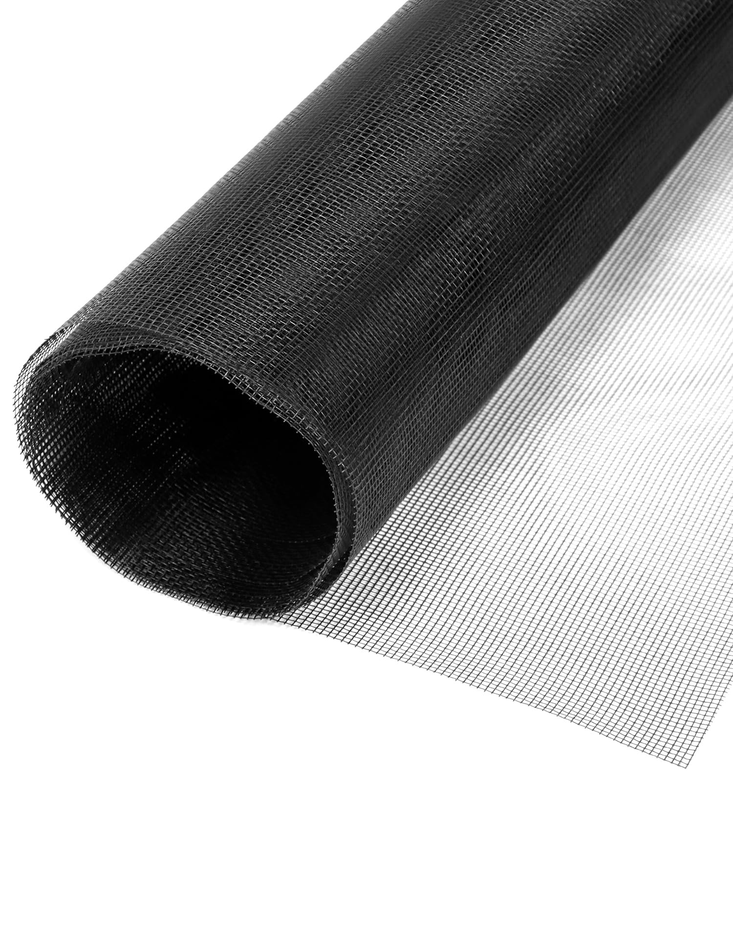 QWORK® 1Pc Fly Screen Window Replacement, Fly Fiberglass Screen, 200 x 200 CM, Keep Fresh Air Circulating, Black, 18 mesh