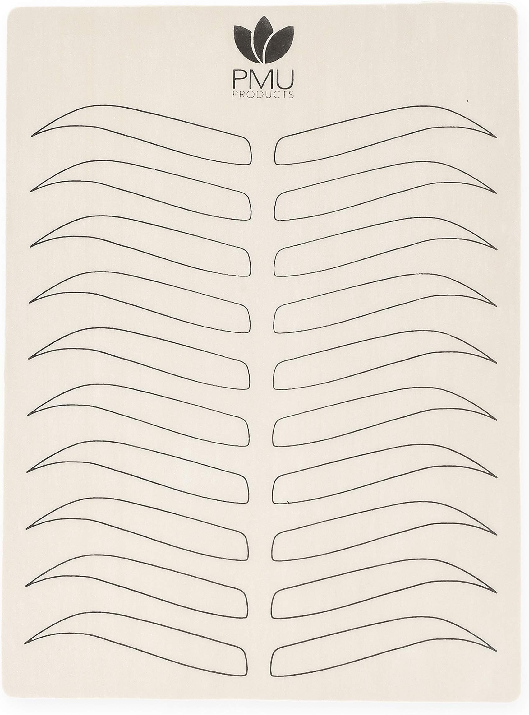 PMU Premium Microblading Practice Skin Double-Sided | Professional Realistic Hairstroke Tattoo Latex | Special Eyebrow Designs For Cosmetic Tattooing (Black - 5 Pack)