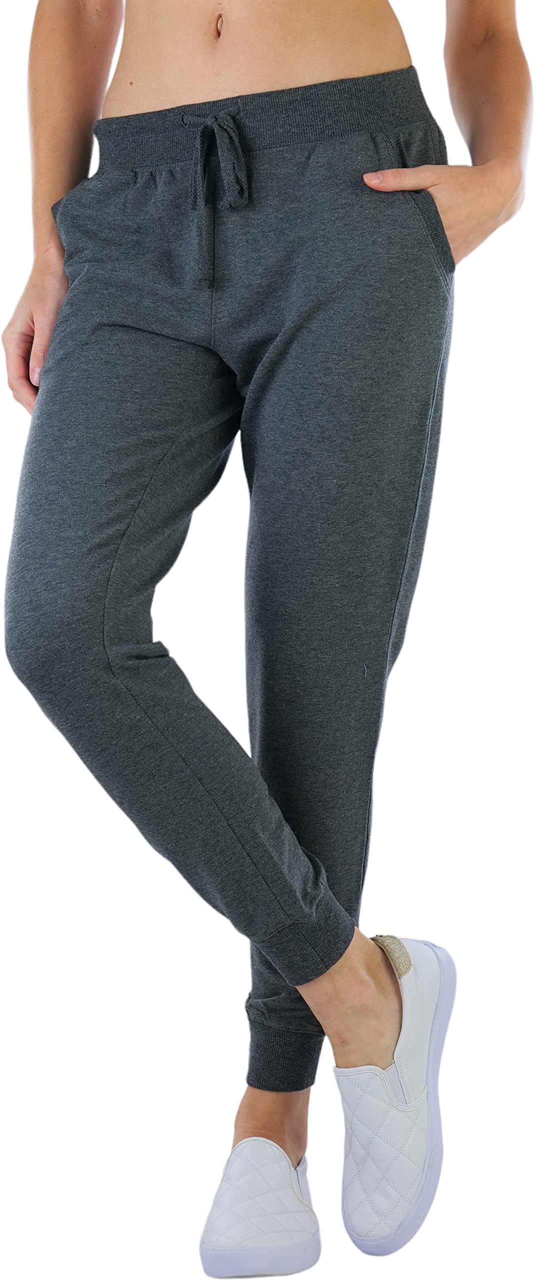 ToBeInStyle Women's Solid Print French Terry Jogger
