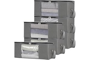 SODYNEE Storage Clothes Bins Closet Bags: Containers Organizer Bag Boxes Clothing Bin Box Container Organization for Organizing Blanket Cloth Pillow Sheet Sweater and Storage Totes Organizers With Lids