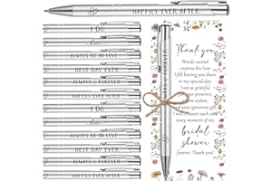 Chiisong 30 Sets Bridal Shower Favors for Guests Wedding Pens Bulk with Thank You Cards Bridal Shower Retractable Ballpoint P