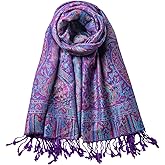 AUSEKALY Pashmina Feel Shawls Wraps for Women Rave Scarf Soft Silky Reversible Men Scarves