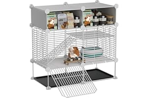 STILLCOVE Guinea Pig Cages indoor with Large Drawer: Rabbit Cage with 2 Pull Out Trays, Pet Metal Playpen Fence for Cat Bunny Ferret Rat Hamster Hedgehog(Small for 1 Pet)