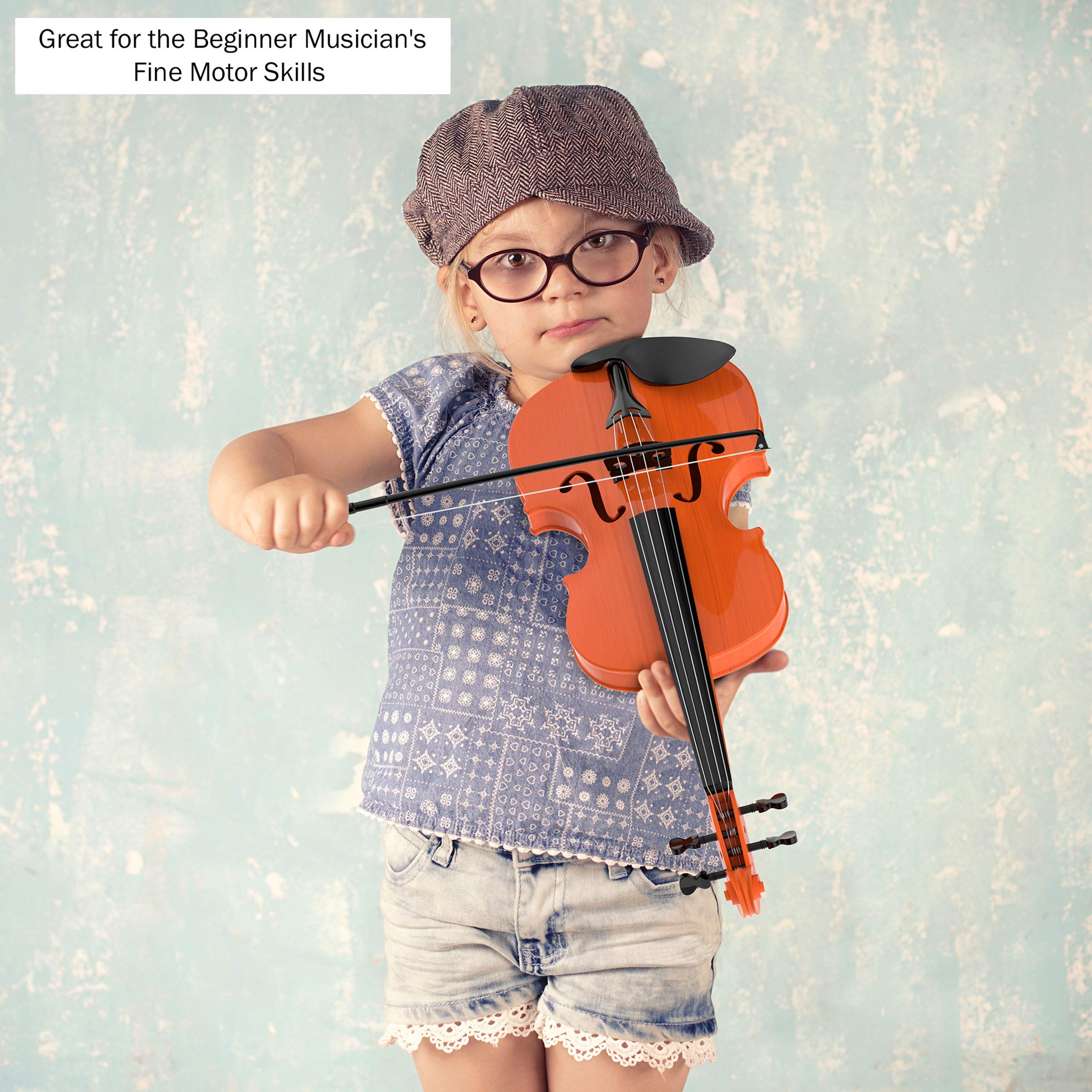 Hey! Play! Kid’s Toy Violin with 4 Adjustable Strings and Bow - Musical Sounds- Realistic-Looking Instrument for Learning Classical Music