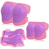 Kids Protective Gear, Knee Pads Elbow Pads with Wrist Guards for Roller Skating Cycling Skateboard Bike Scooter Rollerblade Safety Gear for Kids 2-7 Years Old