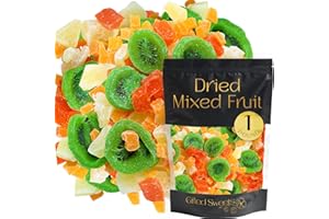 GIFTED SWEETS Tropical Fruit Trail Mix - 1 Pound - Dried Fruit Assortment - Sweet Dried Kiwi, Pineapple, Papaya, Mango - Healthy Snacking - Rich in Antioxidants - with Added Sugar - NON-GMO, GLUTEN-FREE, NUT-FREE