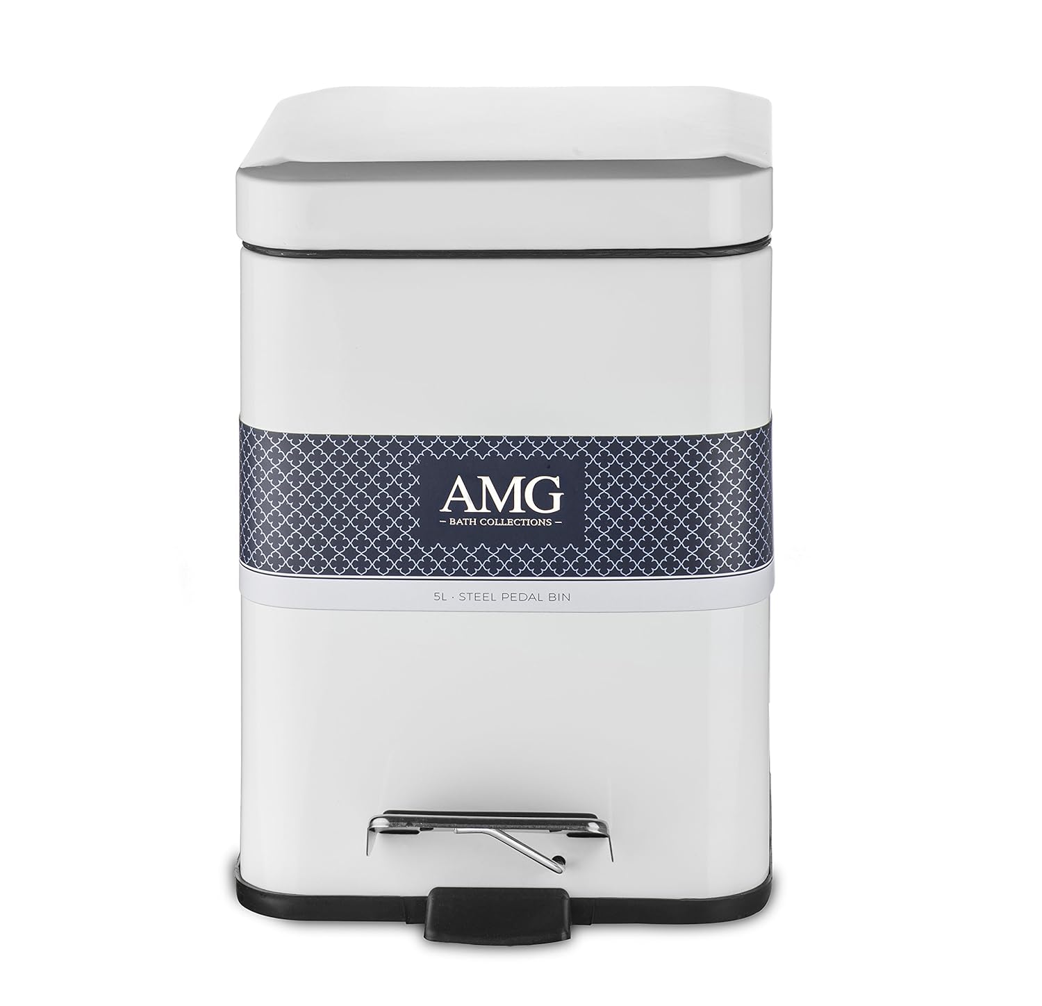 Dog Waste Container Bin Basket 5L Poop Trash Can Steel Garbage w/ Step