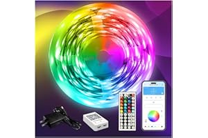 DAYBETTER LED Strip Lights 110ft, Smart Lighting Strips with App Remote Control, RGB Music Sync Color Changing Lights for Bedroom Kitchen Party Home Decor(1 Roll)