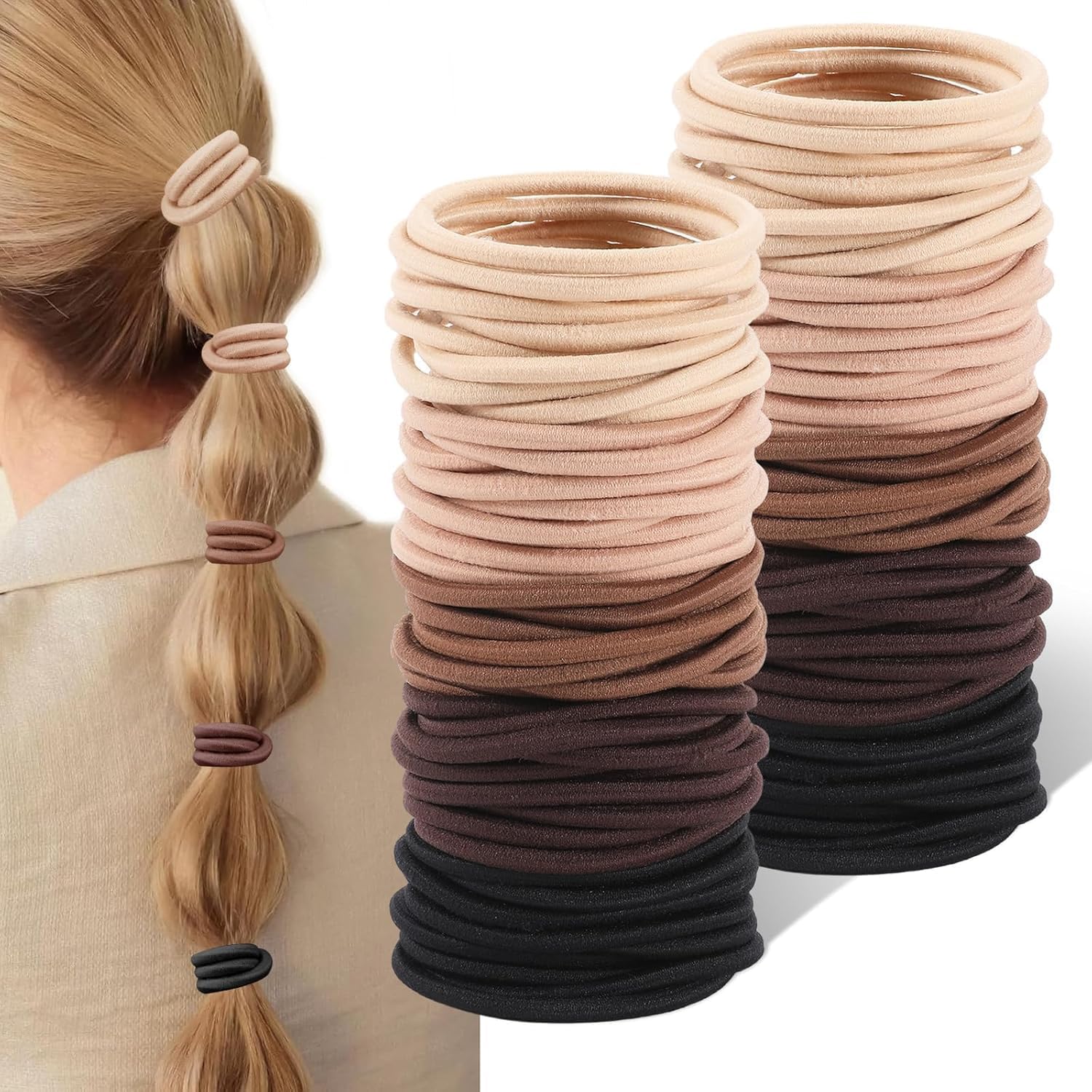 Photo 1 of 40PCS Hair Ties, Ponytail Holders, Hair Ealstics for Women, No Crease Hair Bands Rubber Bands for Thick Thin Hair, Hair Accessory for Women