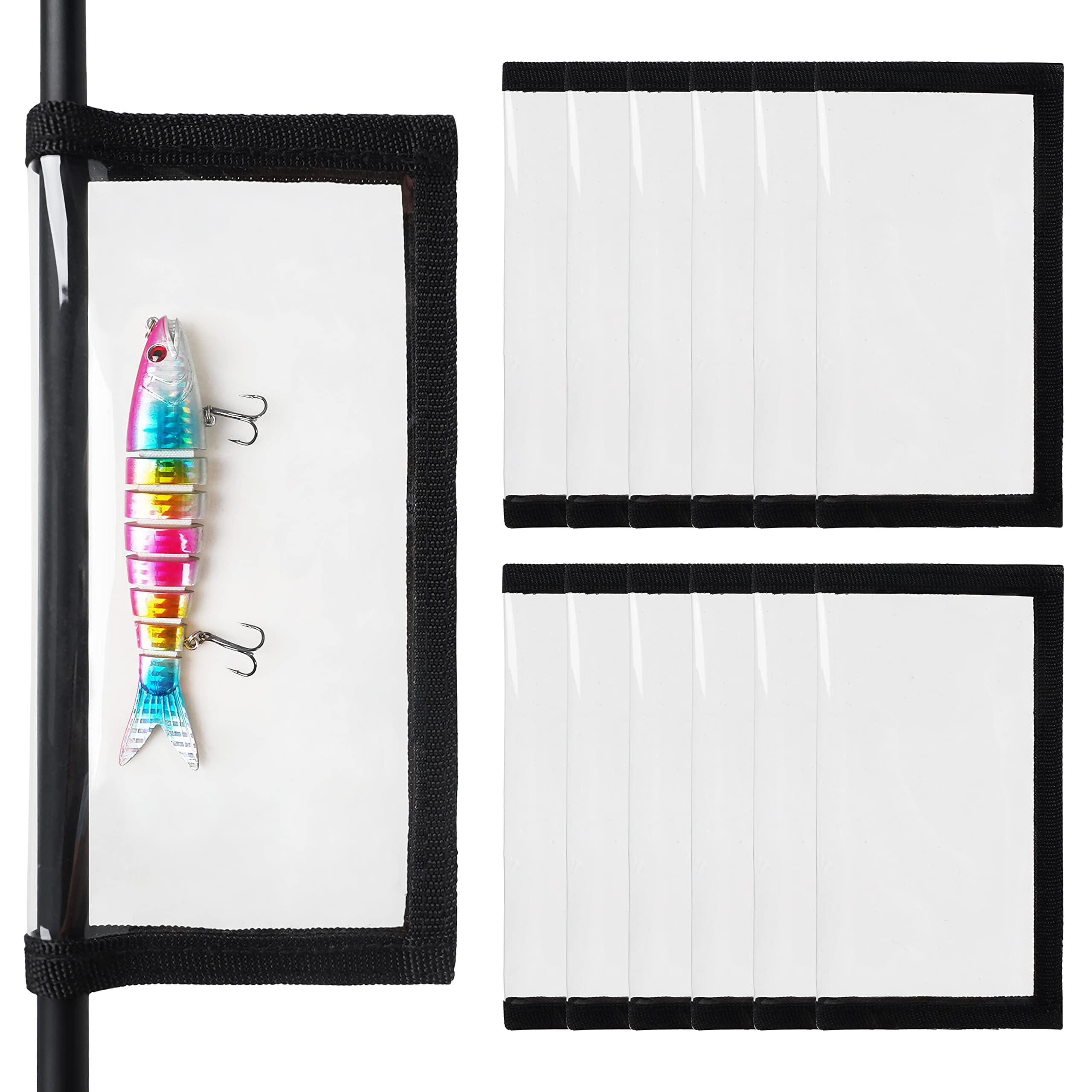 OROOTL Fishing Lure Wraps, 4/8pcs Thicken Clear PVC Lure Covers Easily See Fishing Lure Hook Bait Storage Protector Fishing Hook Covers Lure Holder Keeps Fishing Safe