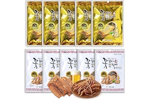 CUTIE MANGO Korea Dried Squid Variety 15g x 10Packs (Total 5.2oz) Original & Soft Butter Grilled Squid Jerky Chewy K-Food Travel Late Night Movie Snack Camping Party Pack Snacking Over Flower 꽃보다오징어
