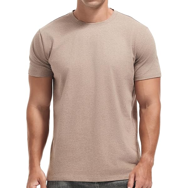 KLIEGOU Men's Crew Neck T-Shirt - Soft Fitted Short Sleeve Tee, Sizes S-XXXL (95% Cotton 5% Spandex) - View #11
