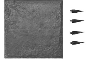 VEVOR Garden Stepping Stones, 8Pcs 15.5 x 15.5 in, Decorative Stepping Stones with Stakes, Weather-Resistant Plastic Pathway Pavers, Smooth Surface, Outdoor Walkway for Lawn Patio Landscape, Grey