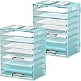 DALTACK 9-Tier Paper Letter Tray Desk Organizer With Handles, Esh File - View #5
