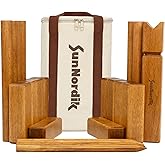 SunNordik Kubb Yard Game Set, Giant Viking Chess Outdoor Tossing Game with Carry Bag, Rubber Wood Backyard Lawn Game for Kids