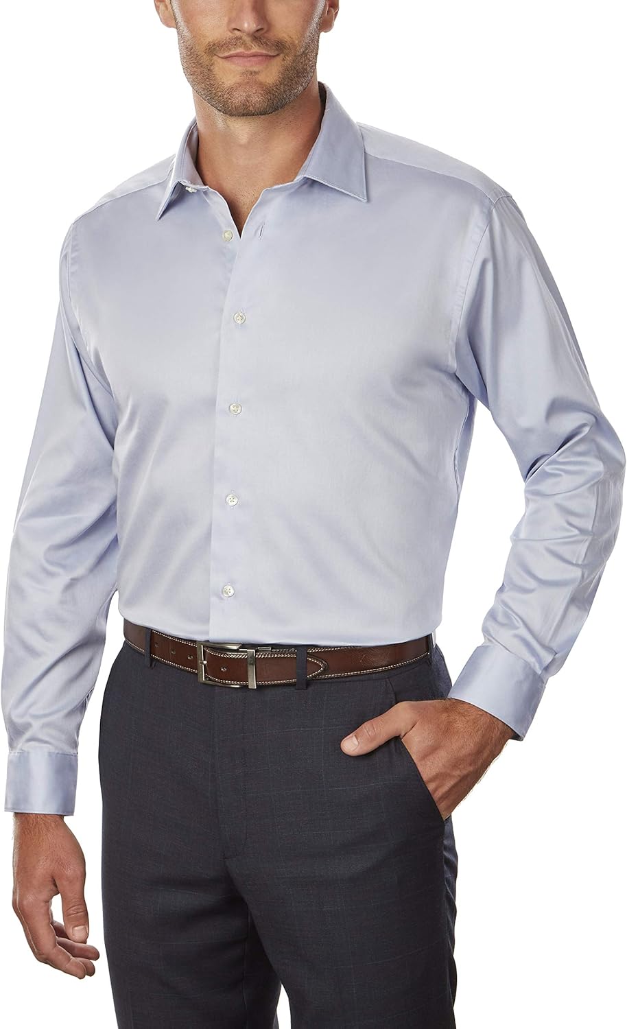 Calvin Klein Mens Dress Shirts Regular Fit Stretch Solid Spread Collar at  Men’s Clothing store