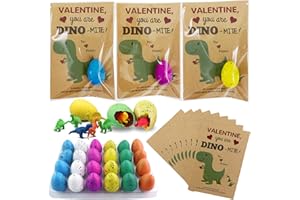 Y_Bong Valentines Day Gifts for Kids - 24 Pack Dinosaur Egg Hatching Card Bulk - Funny Dino Valentine Exchange Cards for Boys Girls Toddler School Class Classroom Party Favors