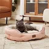 Bedsure Dog Bed for Small Dogs 63x53x20cm Round Pink Washable view 2