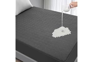 GOPOONY Waterproof Mattress Protector Queen Size - Breathable, Noiseless, Ultra-Soft Bed Cover, Mattress Pad Cover with Deep Stretchable Pockets 8"-21" (Gray)
