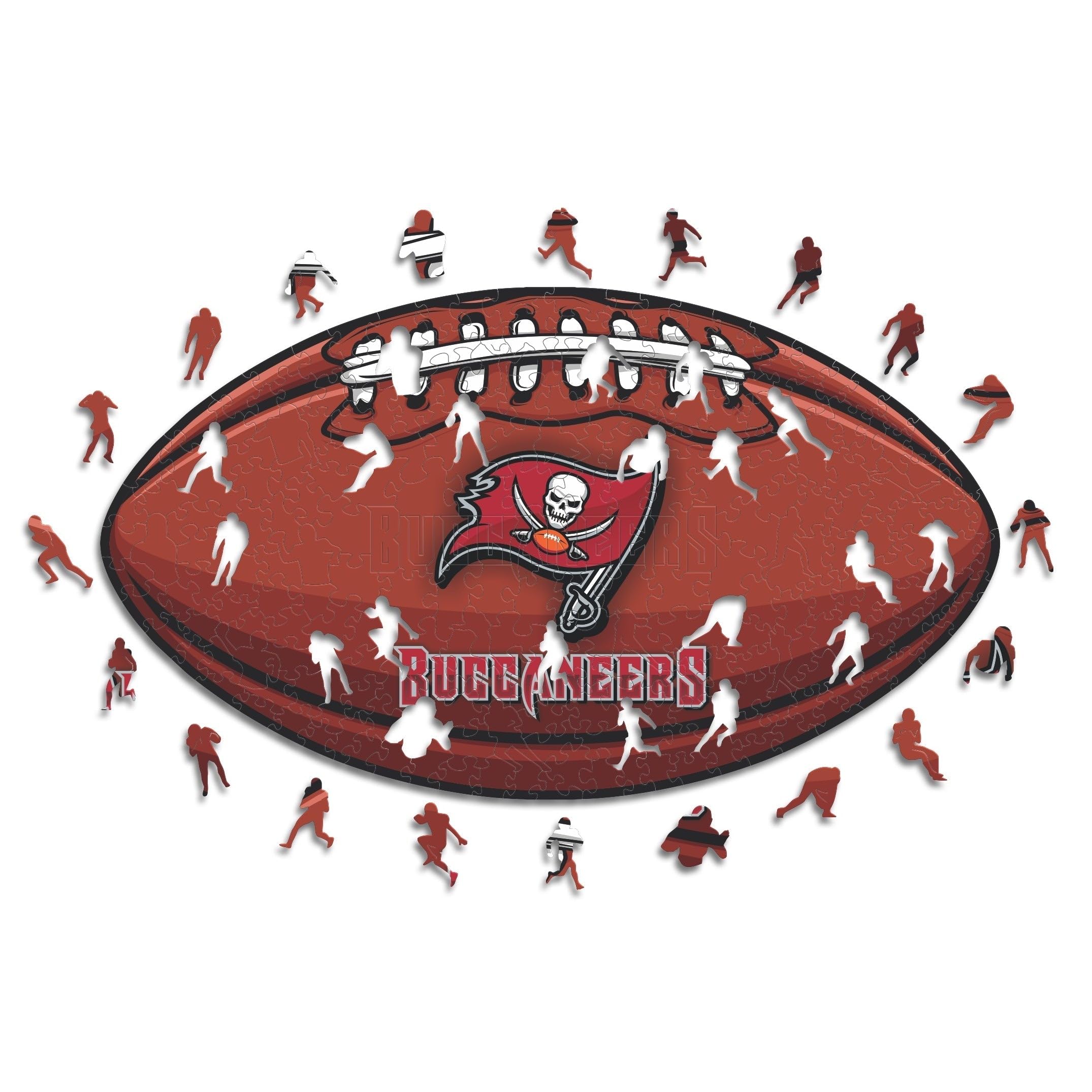 Iconic Puzzles, Tampa Bay Buccaneers crest, 100% eco-sustainable wooden puzzle with official license NFL, size S, 150 pieces