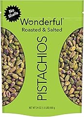 Wonderful Pistachios No Shells, Roasted & Salted Nuts, 24 Ounce Resealable Bag, Protein Snacks, Gluten Free, Healthy Snack