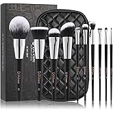 DUcare Makeup Brushes with Case 10Pcs Travel Makeup Brushset Women Gift Premium Synthetic Kabuki Foundation Blending Brush Face Powder Blush Concealers Eye Shadows with bag