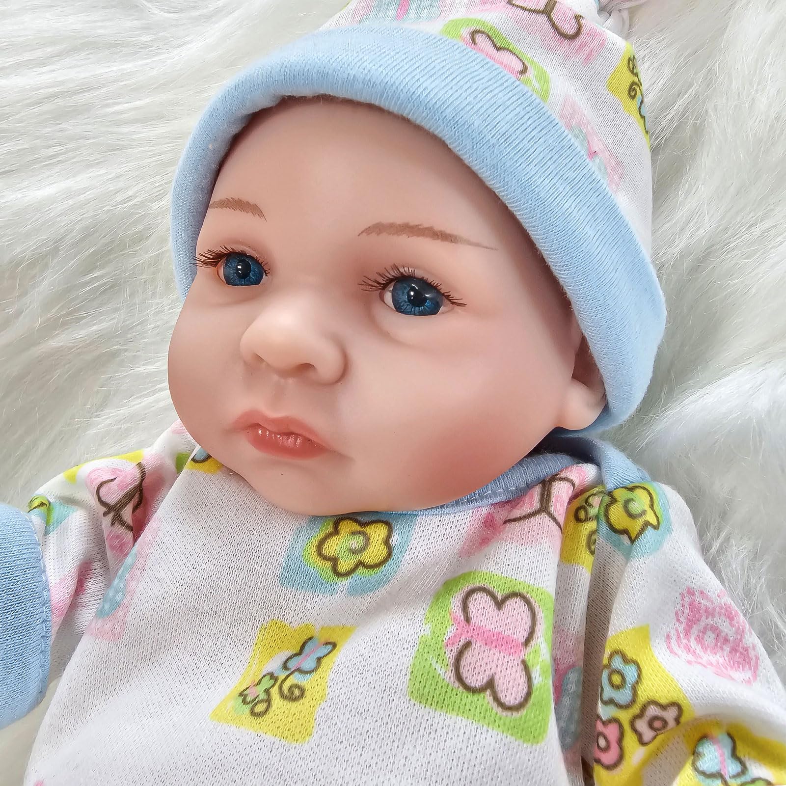 ENADOLL Reborn Baby Doll 10 Inch Weighted Soft Body Vinyl Blue Star Boy Gift Set for Ages 3+