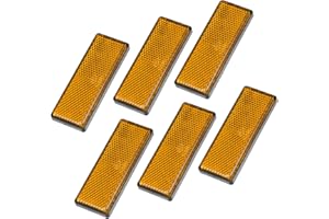 RATCHROLL 6 Pcs Rectangular Stick-on Safety Spoke Reflective Self Adhesive Reflector for Gate Posts Cars Trailer Motorcycle T