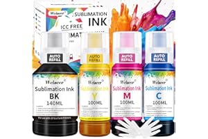 Welacer Sublimation Ink 440ML Autofill Bottles Refill for ET-2800 ET-15000 ET-2803 ET-2850 ET2400 ET2720 ET2760 ET2750 ET4800