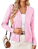 GRACE KARIN Womens Button Down V Neck Stretch Knit