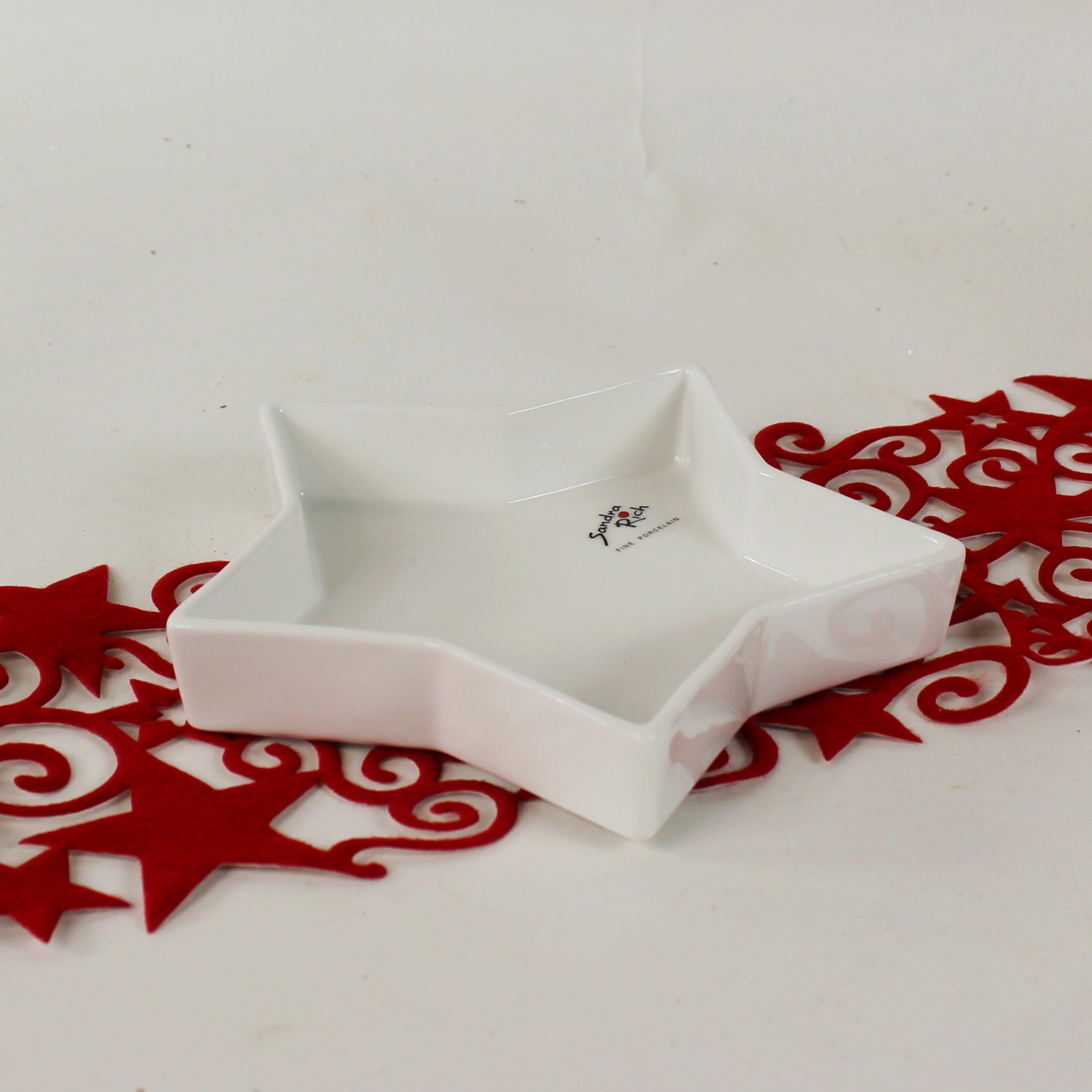 Porcelain bowl Starlight rectangular white 15cm by Sandra Rich