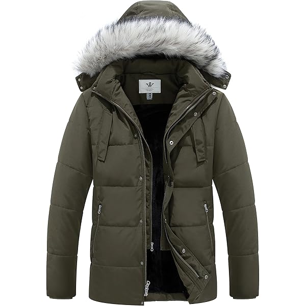 Amazon.com: QOAAIE Men's Parka Fleece Lined Winter Coat Multi