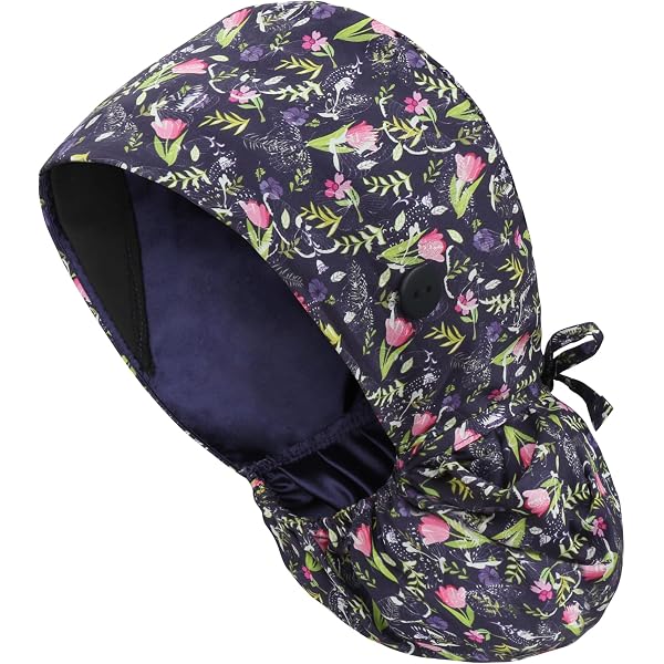 Amazon.com: Scrub Cap with Buttons - Cotton Cap with  display picture 1