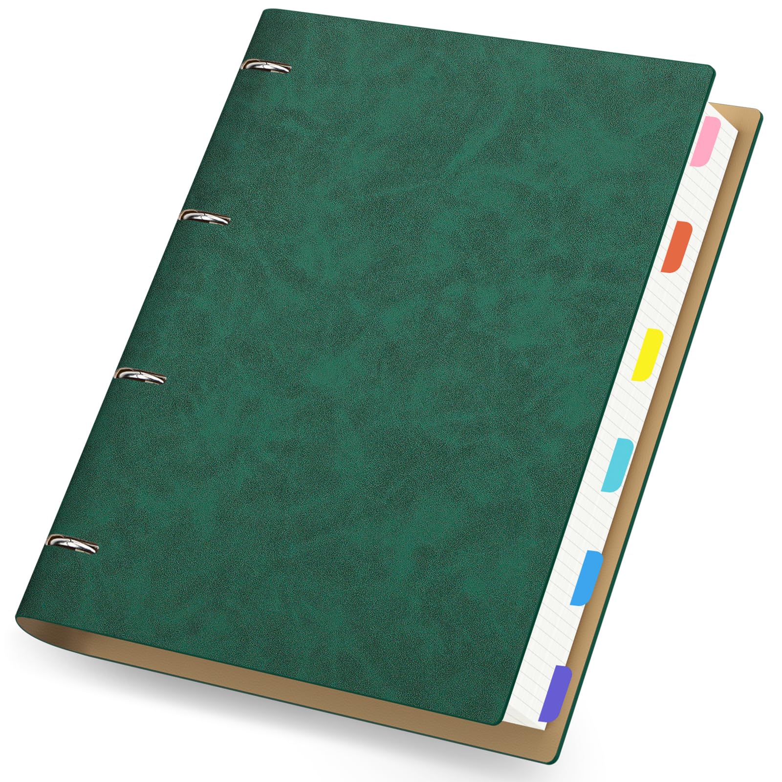 Yarotm Ring Binder Notebook A4-100GSM Squared 5mm Paper Note Book A4-21.5x28cm Spiral Binder Notepads A4 - Refillable PU Leather Notebook 300 Pages - Travel Journal Note Pad, Dark Green