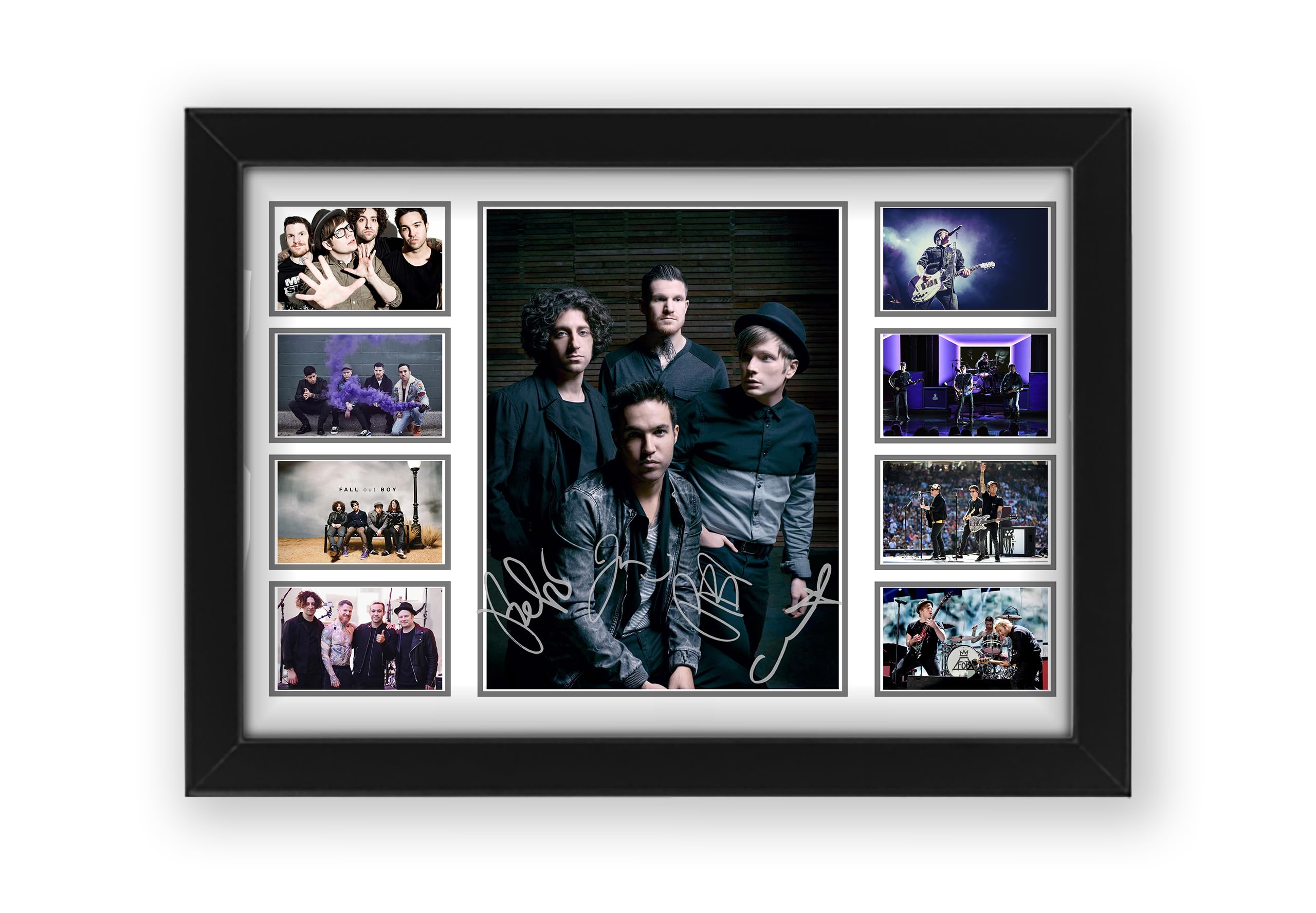 Fall Out Boy Signed Poster Print - Limited Edition Autograph Fan Gift – Collectible Memorabilia Merchandise (Framed A3 (30x40cm))