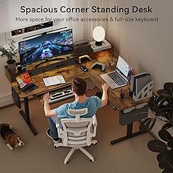 WALKINGDESK 63 Inches Height Adjustable L Shaped