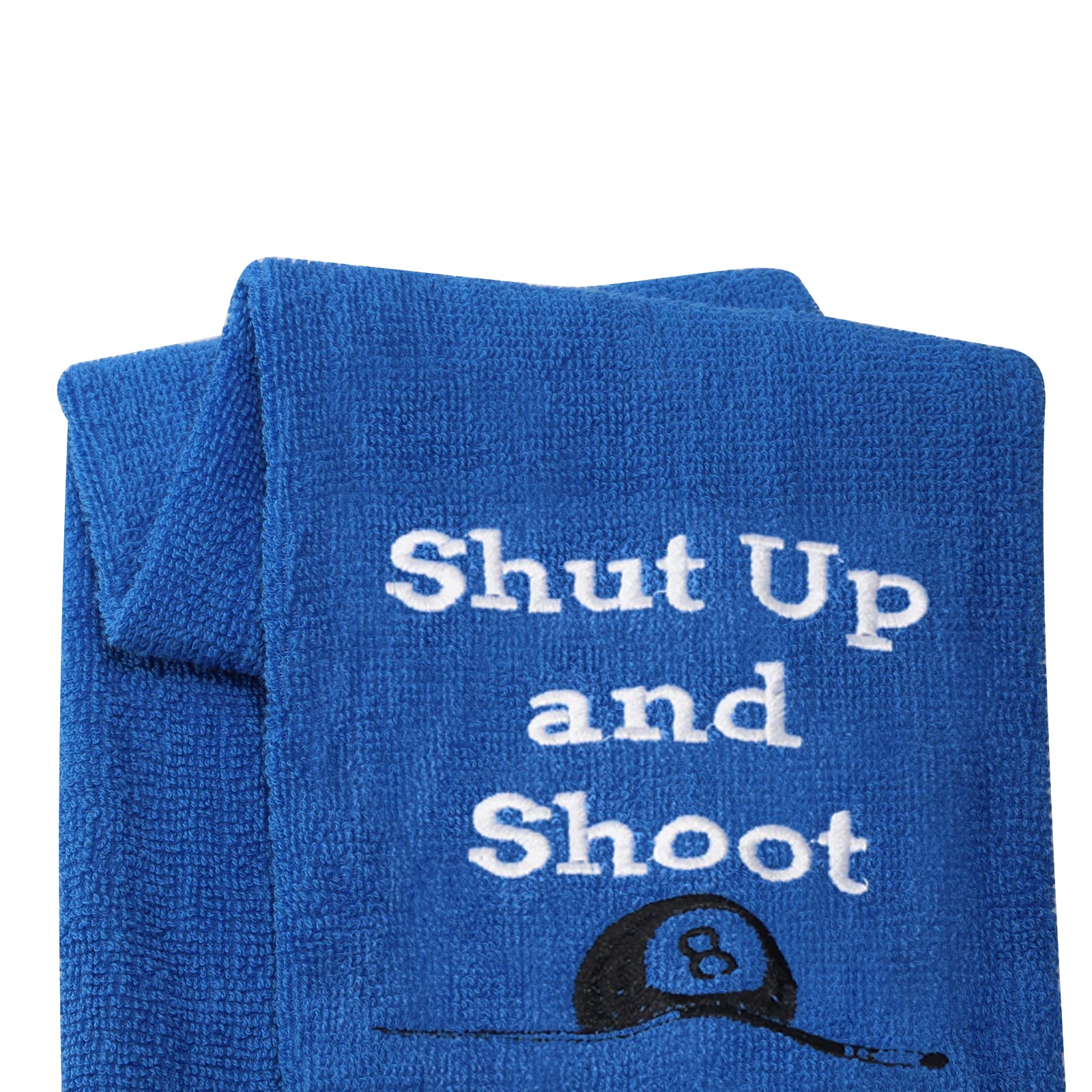 LEVLO Embroidered Billiards Snooker Towel Shut Up and Shoot Sports Towels for Billiard Pool Player Towels Gift (Shut Up and Shoot)