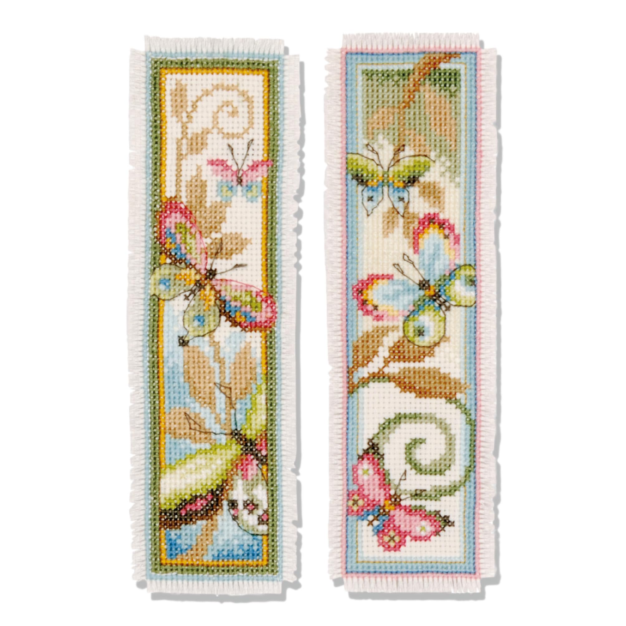 Vervaco Counted Cross Stitch: Bookmarks: Deco Butterflies: Set of 2, NA, 6 x 20cm