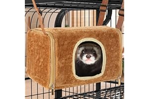 KEXWEN Ferret Bed Hideout,Ferret or Rat Hammock for Cage,Cozy Swing Hammock for Chinchilla,Small pet cat,Squirrel. Hanging Hideout Warm Ferret Hammock Bed.