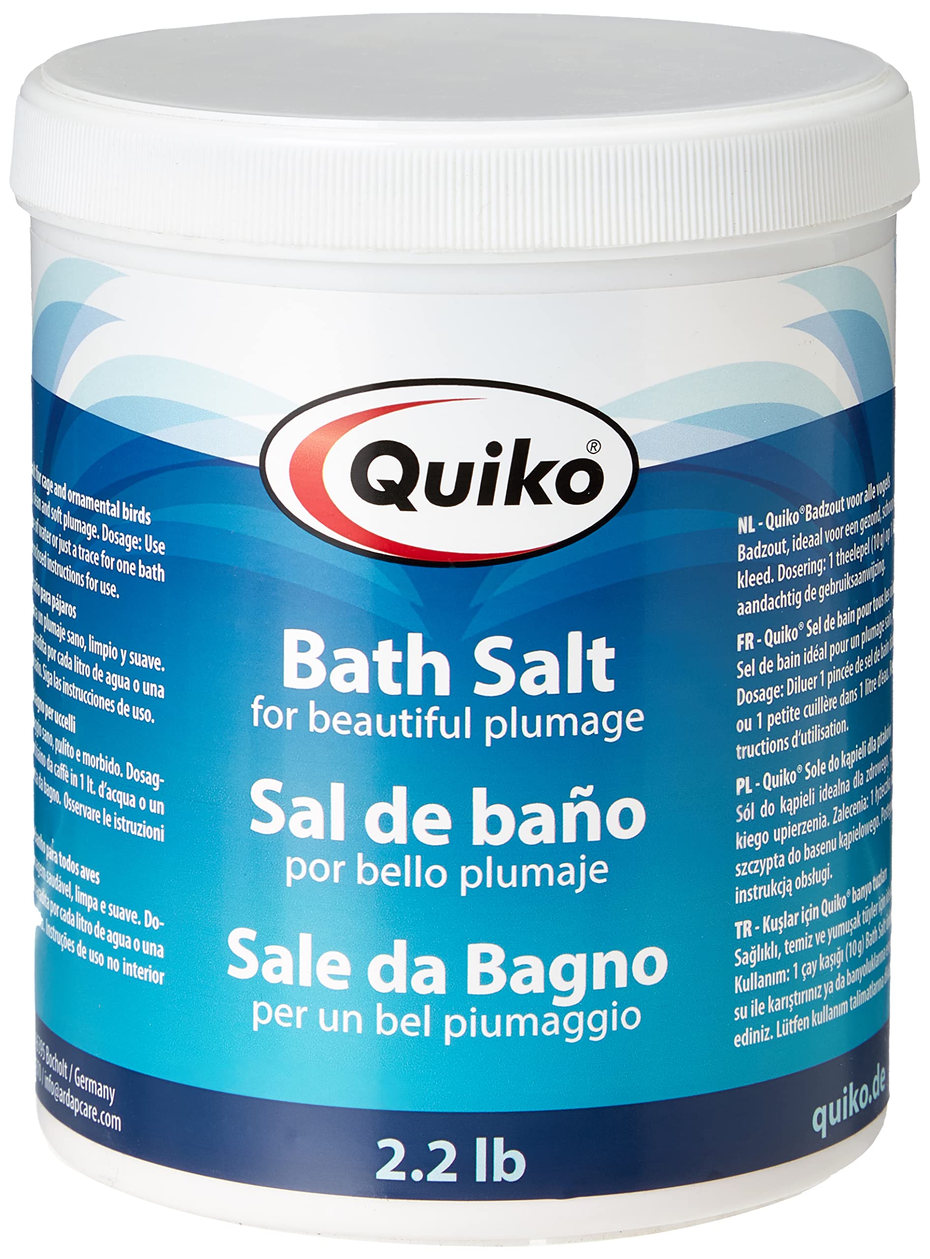 Quiko Bath Salt 1000g - for pet birds, racing pigeons & chickens - Accelerates feather changes - supports a healthy, clean and soft plumage