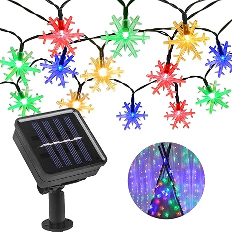 CITRA Snow Flake Solar String 30 LED Diwali Light for Decoration, 20 ft (Multicolor)