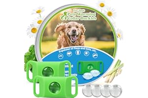Trihood - Natural Flea and Tick Prevention Dog Tag – 2 Pack Waterproof Collar Pendant with 4 Extra Refills, Green, Safe for All Breeds Collar Not Included