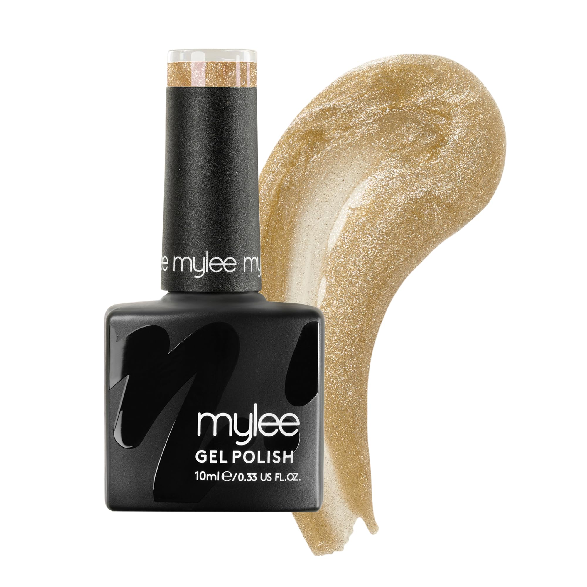 Mylee Gel Nail Polish 10ml [Fields of gold] UV/LED Soak-Off Nail Art Manicure Pedicure for Professional, Salon & Home Use [Fine Glitters Range] - Long Lasting & Easy to Apply
