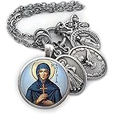 St. Sophia Keychain, Necklace or Clip, Patron Saint Jewelry, Confirmation Gift