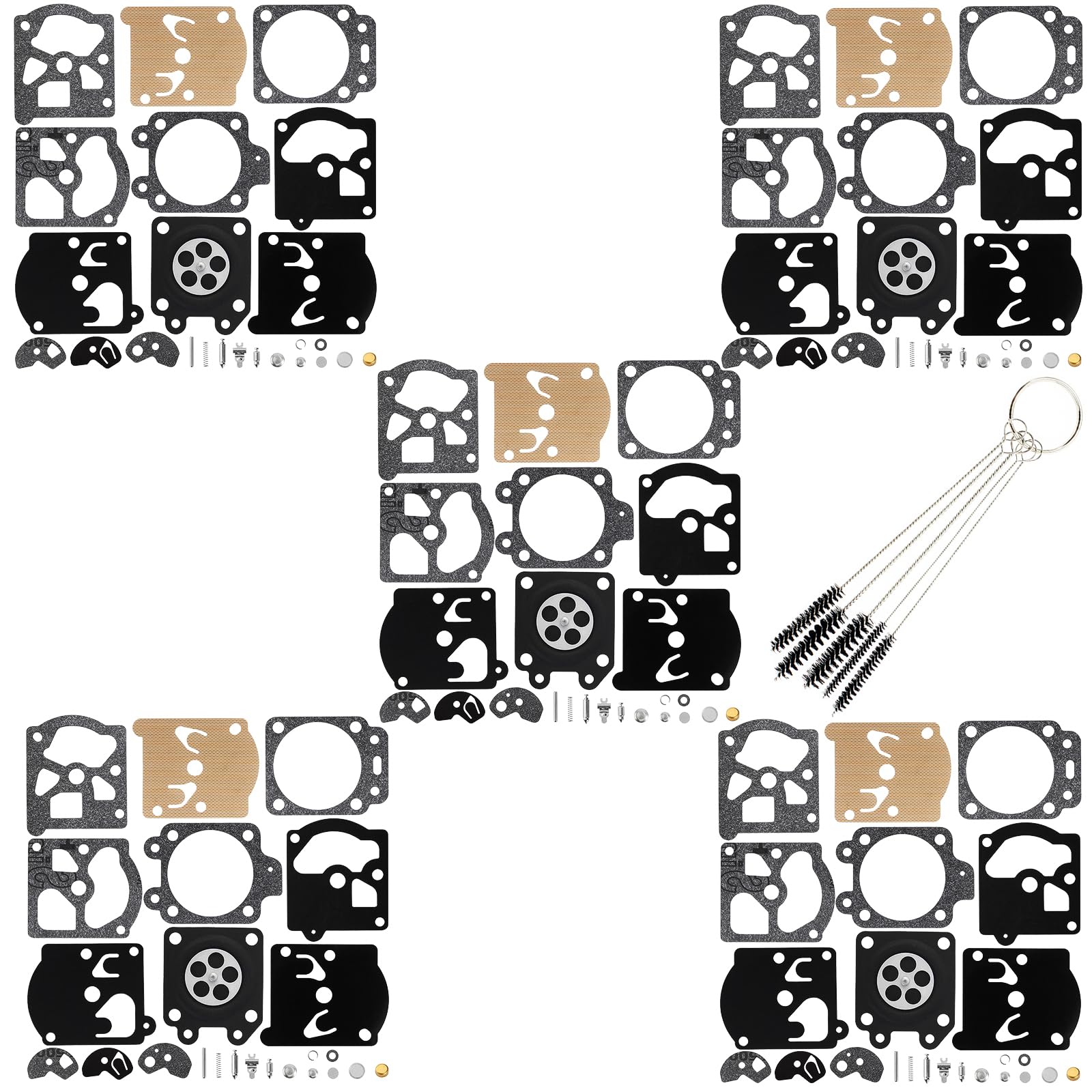 QAZAKY Pack of 5 Carburetor Rebuild Repair Kit Compatible with K10-WAT WA WT 2-Cycle Carb String Trimmer Leaf Blower Chainsaw Poulan Weedeater Ryobi Ryan IDC Homelite Lawnboy Toro McCulloch Craftsman