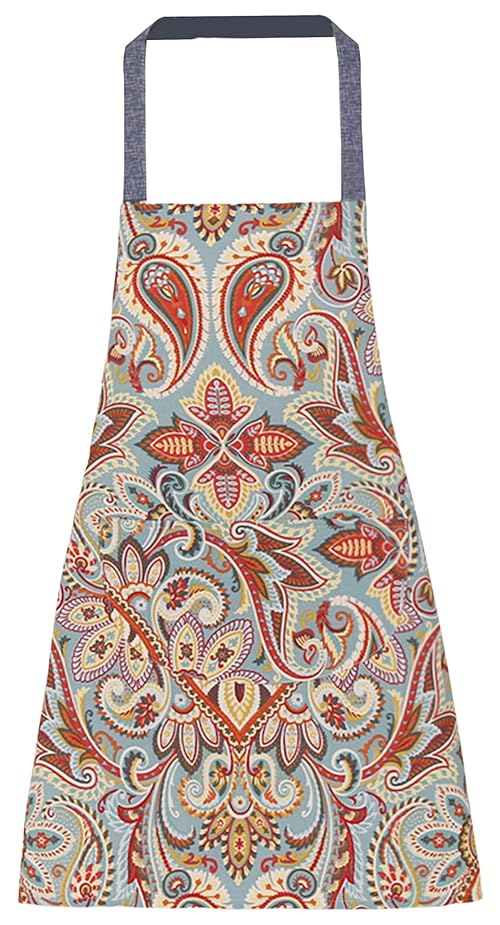 FAIRYGATE Flower Apron Elegant Floral Pattern Apron Adjustable Neck Bib Apron for Men Women Suitable for Kitchen Cooking Waitress Chef Apron Aprons A5737