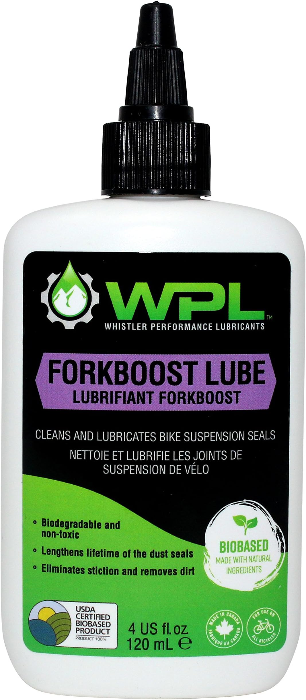 WPL Forkboost Bike Oil Lubricant and Cleaner, Rubber-Compatible Dust Seal Treatment for Lubrication of Bicycle Forks and Shocks