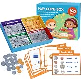 Making Change Money Game for Kids, Play Bills &amp; Coins for Develop Math &amp; Practical Money Skills, Counting, Math Manipulatives Homeschool &amp; Kindergarten Supplies-Ages 3+