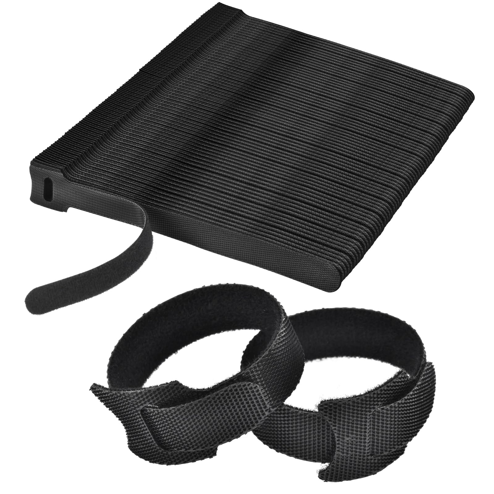 100Pcs Fastening Reusable Cable Ties, 6 Inch Adjustable Cord Ties, Cable Management Straps Hook Loop Cord Organizer Wire Ties Reusable